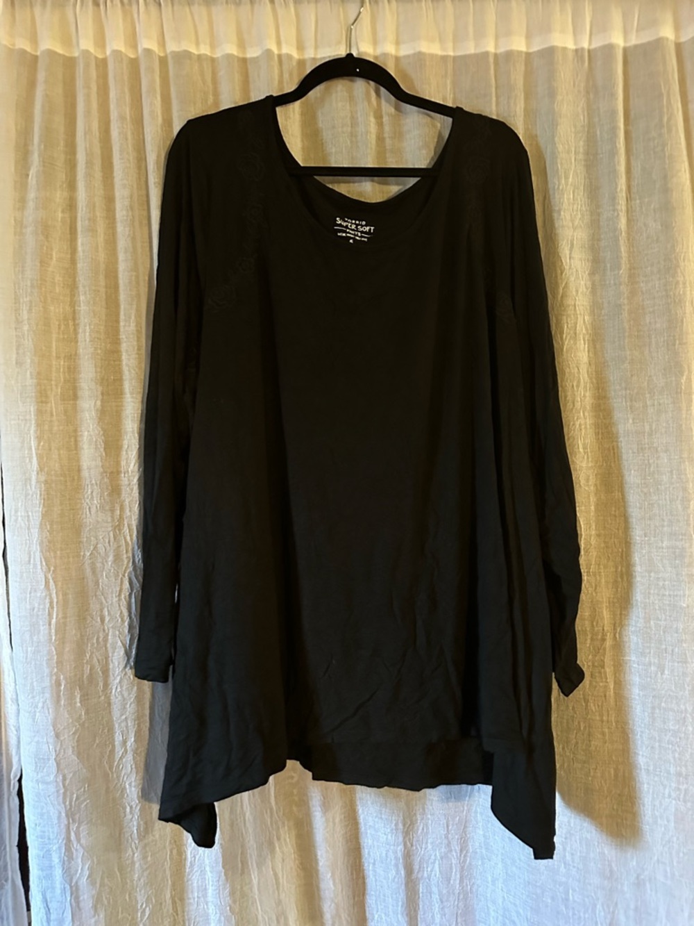 torrid Black Long Sleeve Swing Top